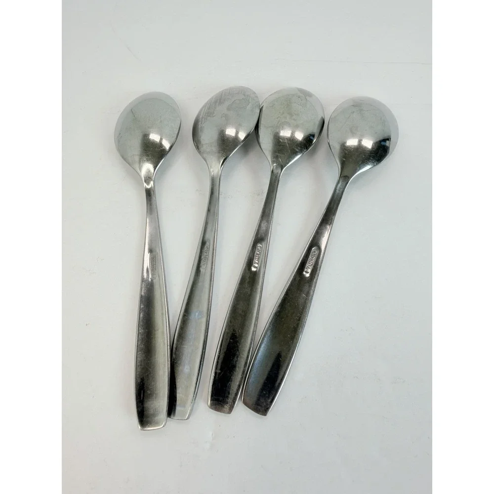 Oneida Satin Bristol Everdale Stainless Teaspoons Lot Of 4